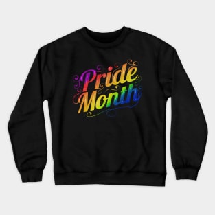 Rainbow Color Pride Month Logo LGBTQ Gay Lesbian Crewneck Sweatshirt